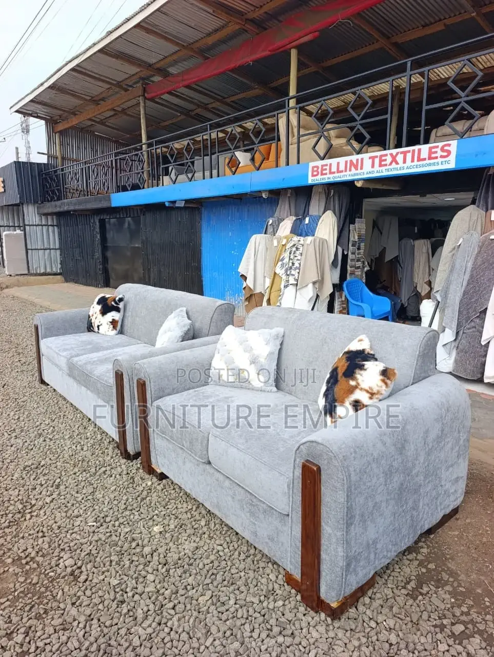 5 Seater 3+2 Sofa Set Grey Color