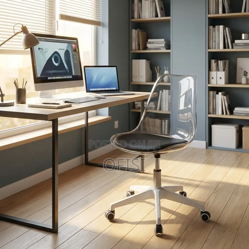 Office Chair; Plastic Swivel Home Office Study Chair