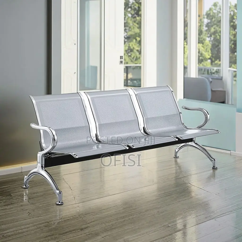 Waiting Bench; 3 Seater Unpadded Office Waiting Bench