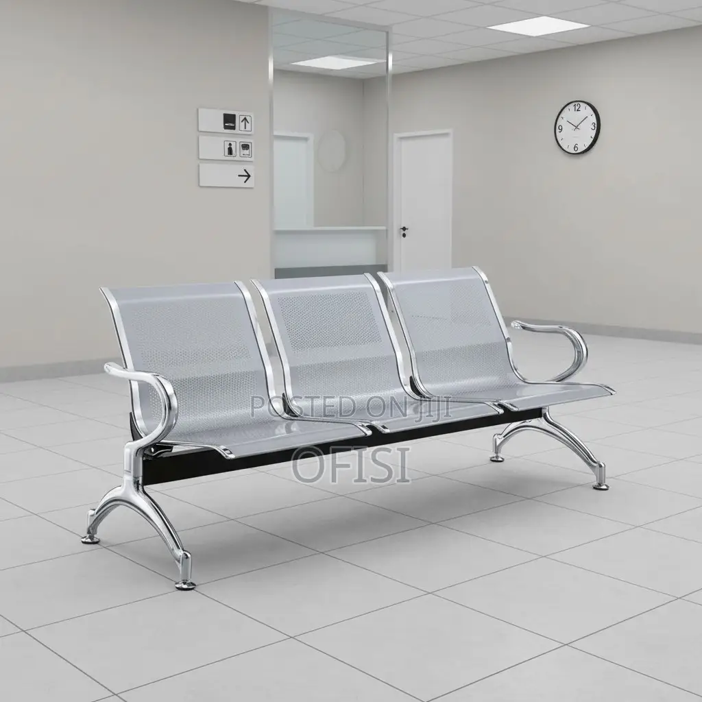 Waiting Bench; 3 Seater Unpadded Office Waiting Bench