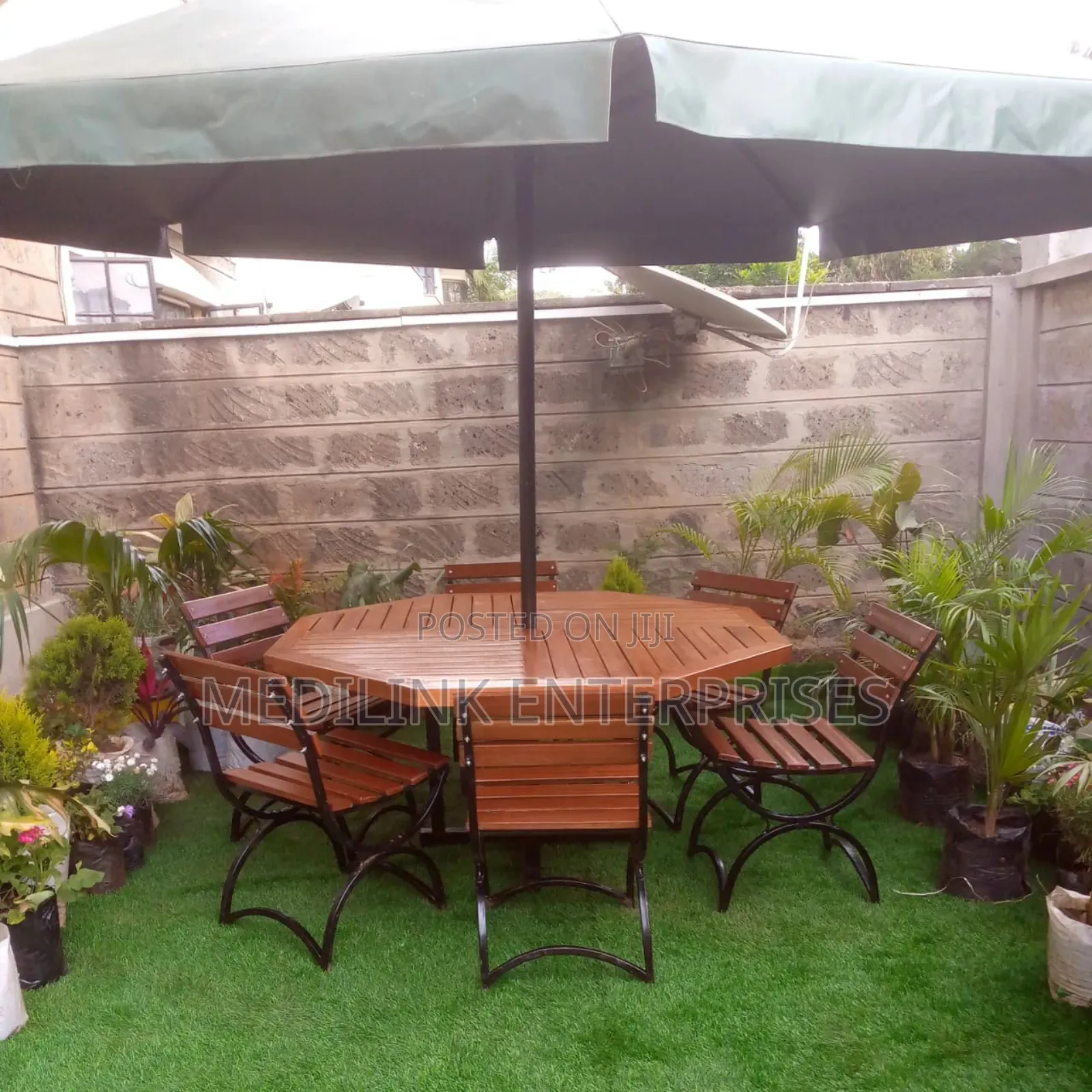 Catar Wooden Metallic Garden Outdoor Umbrella Shades 6. Hairs