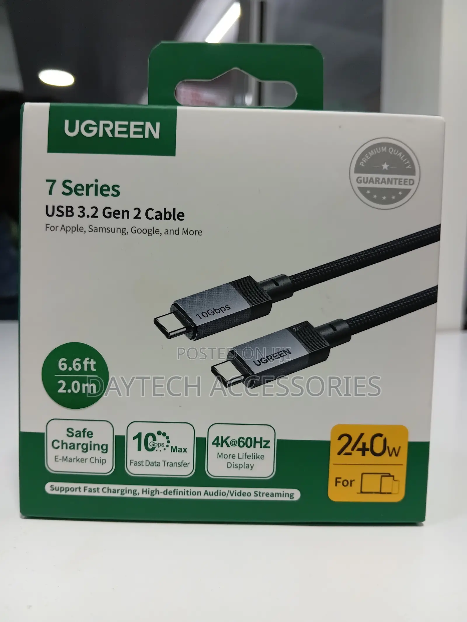 Ugreen 7 Series 240w Usb-C to Usb-C Cable 240w.
