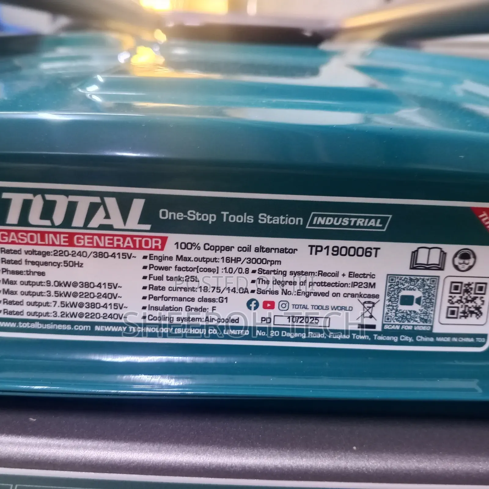 Total Gasoline Generator 9kva Three Phase