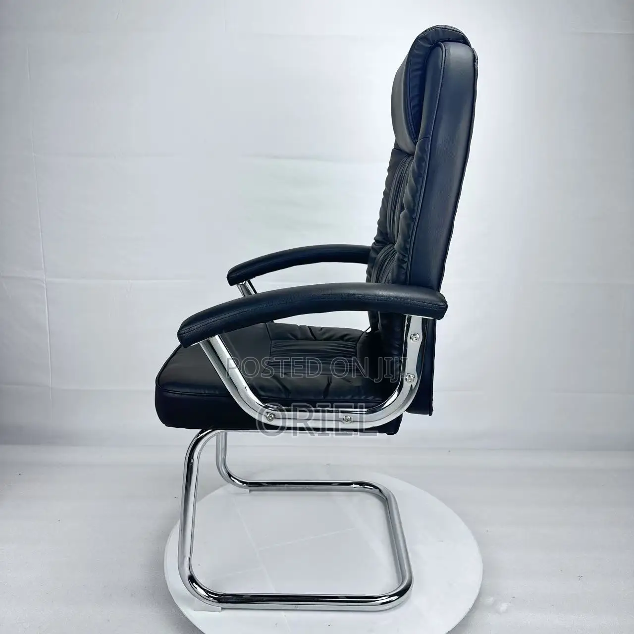 Office Chair : Sled Base Office Leather Chair
