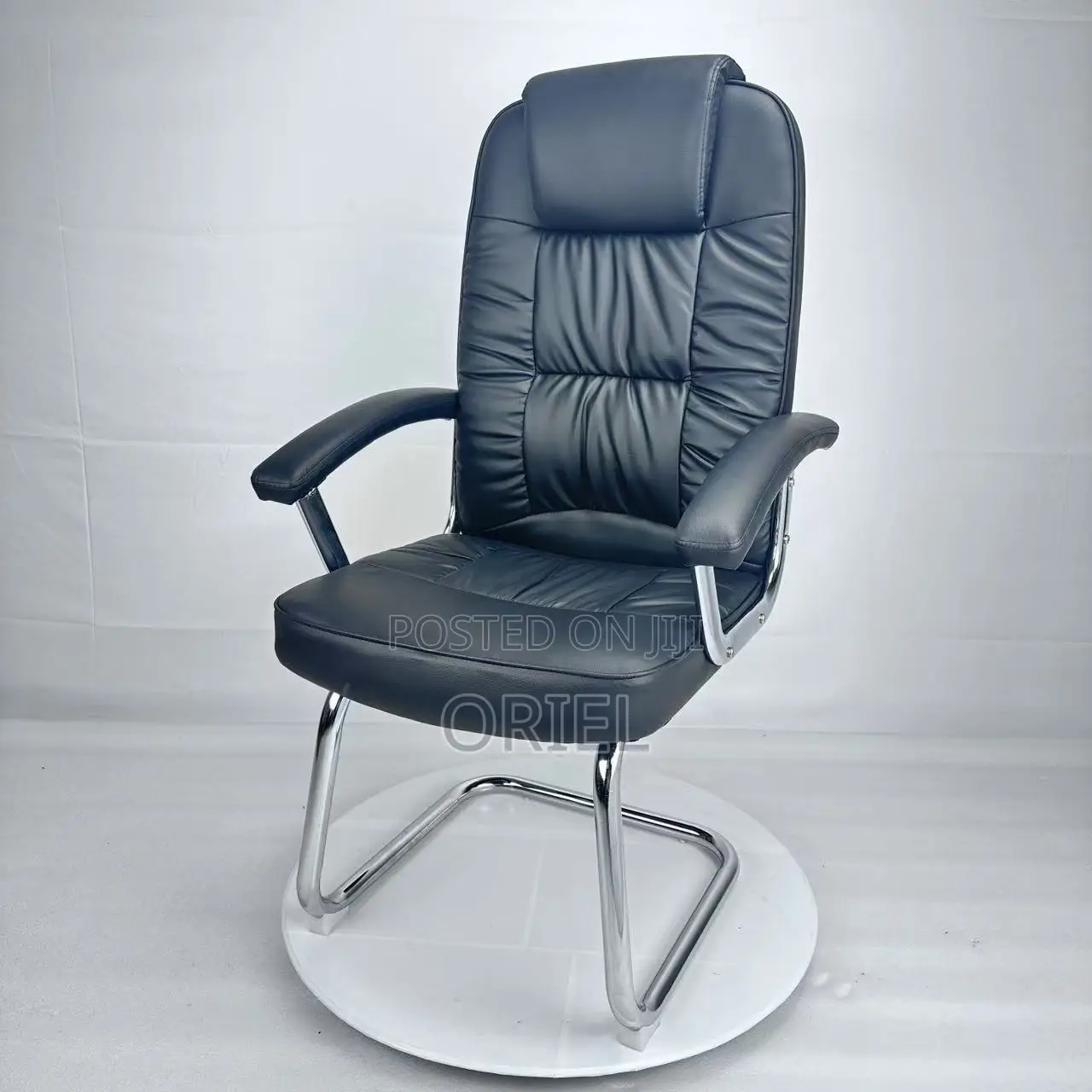 Office Chair : Sled Base Office Leather Chair