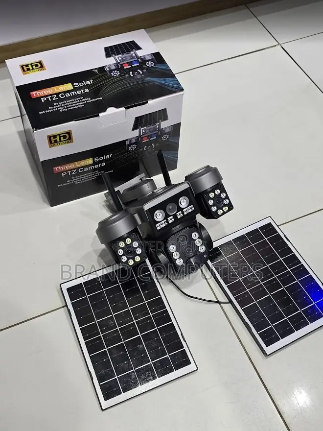 Dual Panels 4g Sim Triple Lens PTZ Solar Powered Security Camera