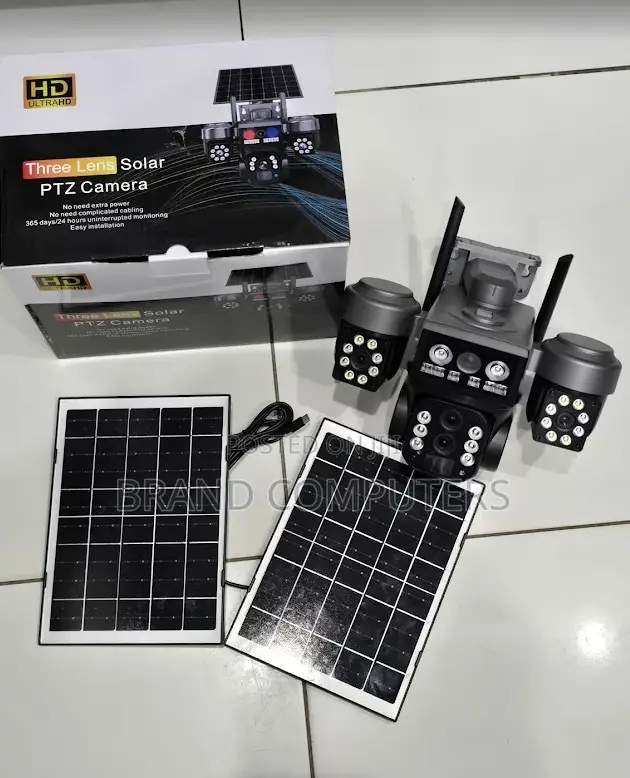 V380 4g Triple Lens Dual Panel Security Solar Camera