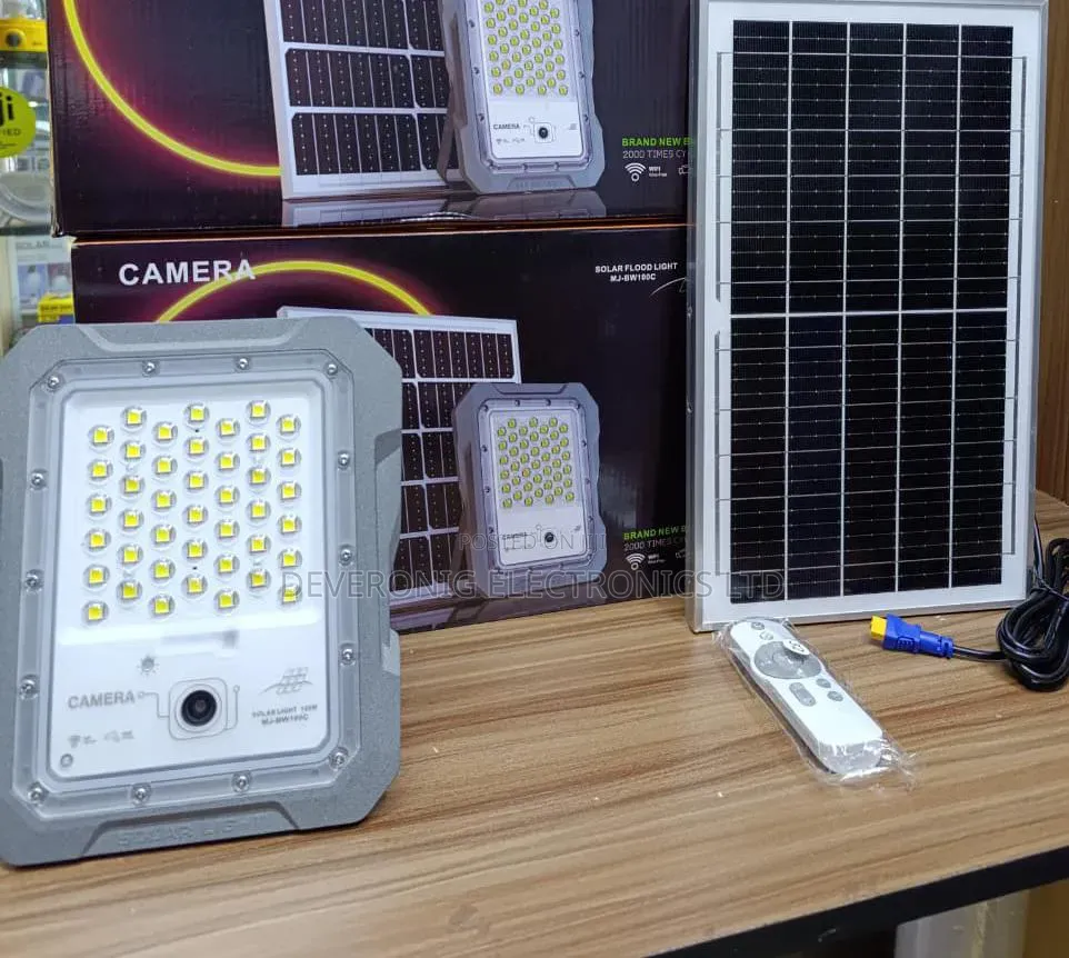 *Solar Floodlight With CCTV Wifi Camera*
* 100w=