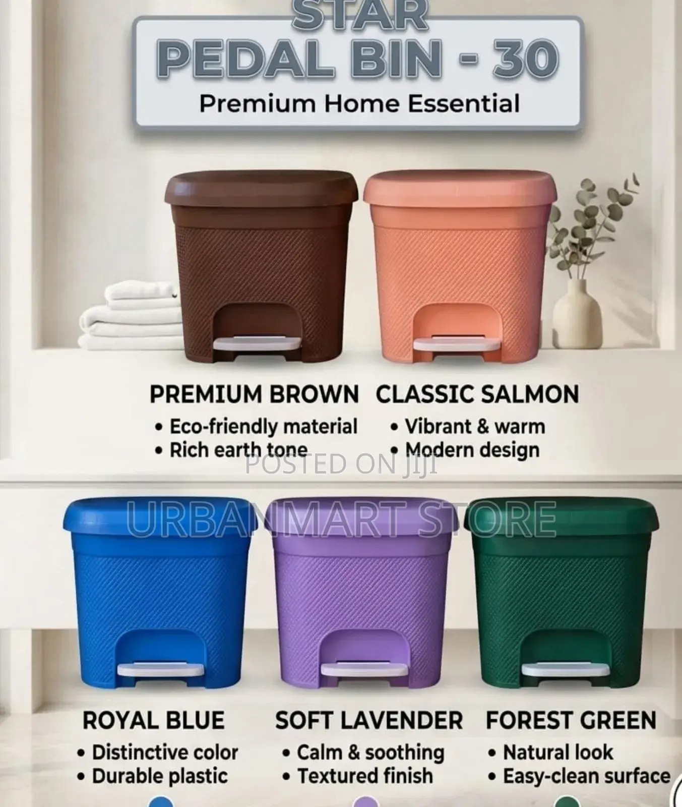 30 Litres Star Pedal Waste Bin Durable Home Office Dustbin