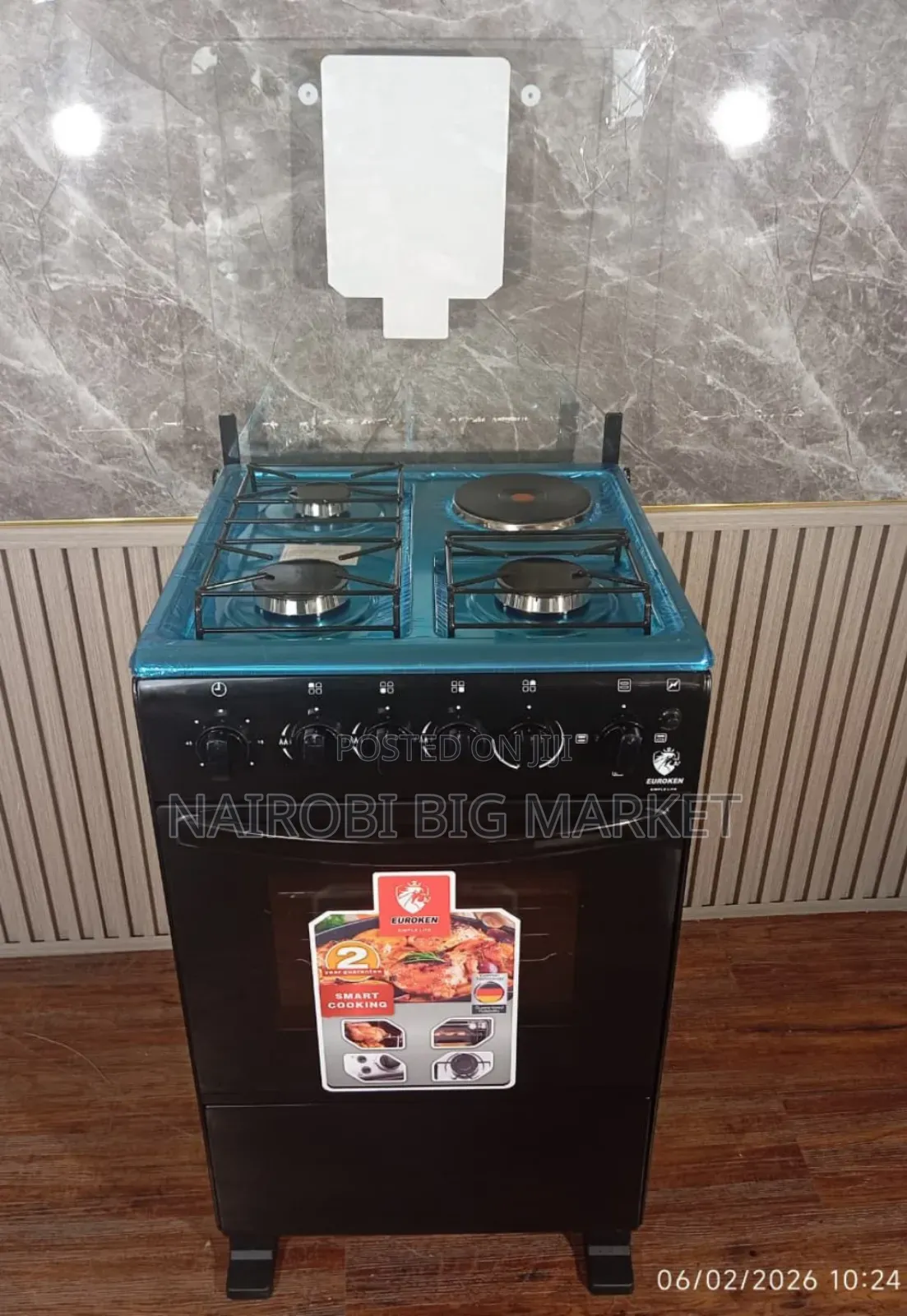 50×55 Euroken 3+1 Standing Cooker With Electric Oven Cooker