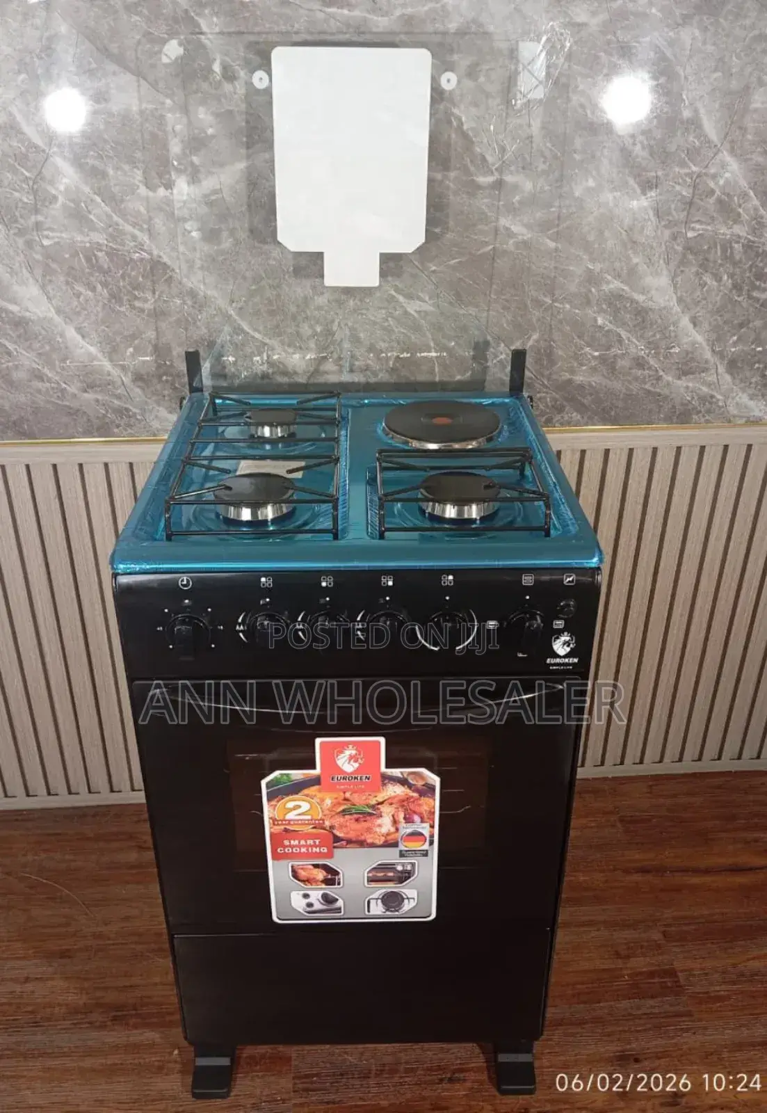 50×55 Euroken 3+1 Standing Cooker With Electric Oven Cooker