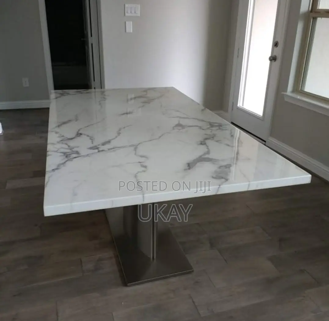 Modern White Marble Dining Table.
