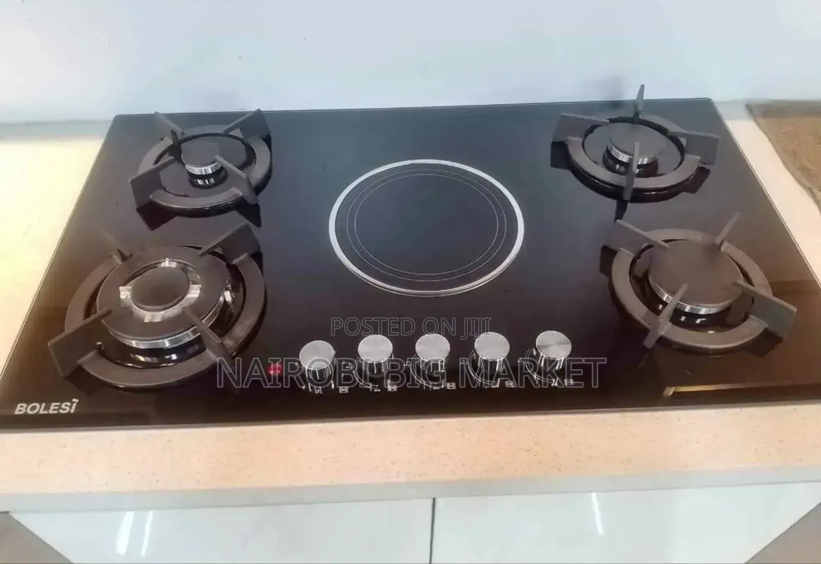 Bolesi Built in Gas Hob With Electric Infrared and Wok Burner