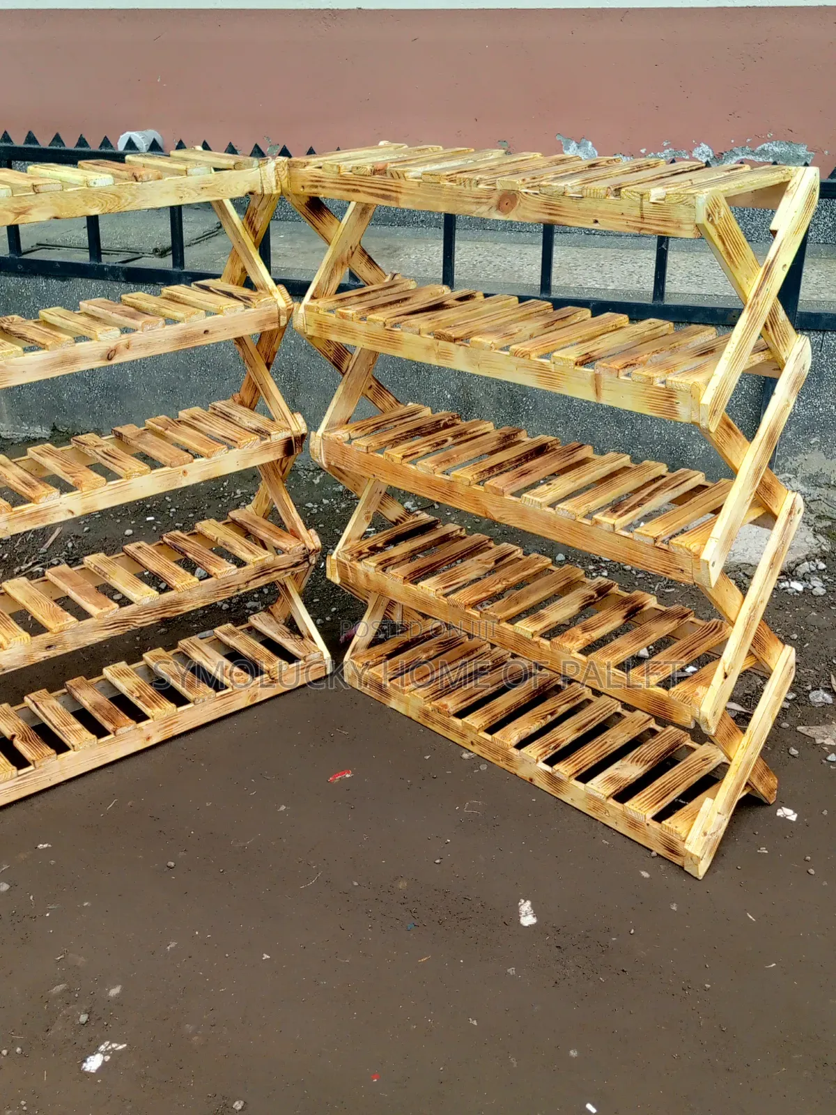 Pallet Shoes Rack. 5 Layered Patterned Rack