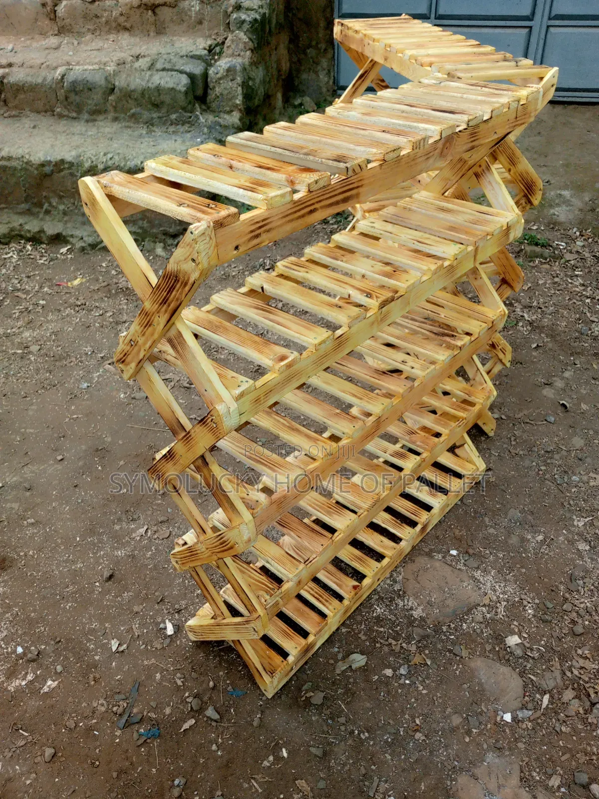Pallet Shoes Rack. 5 Layered Patterned Rack
