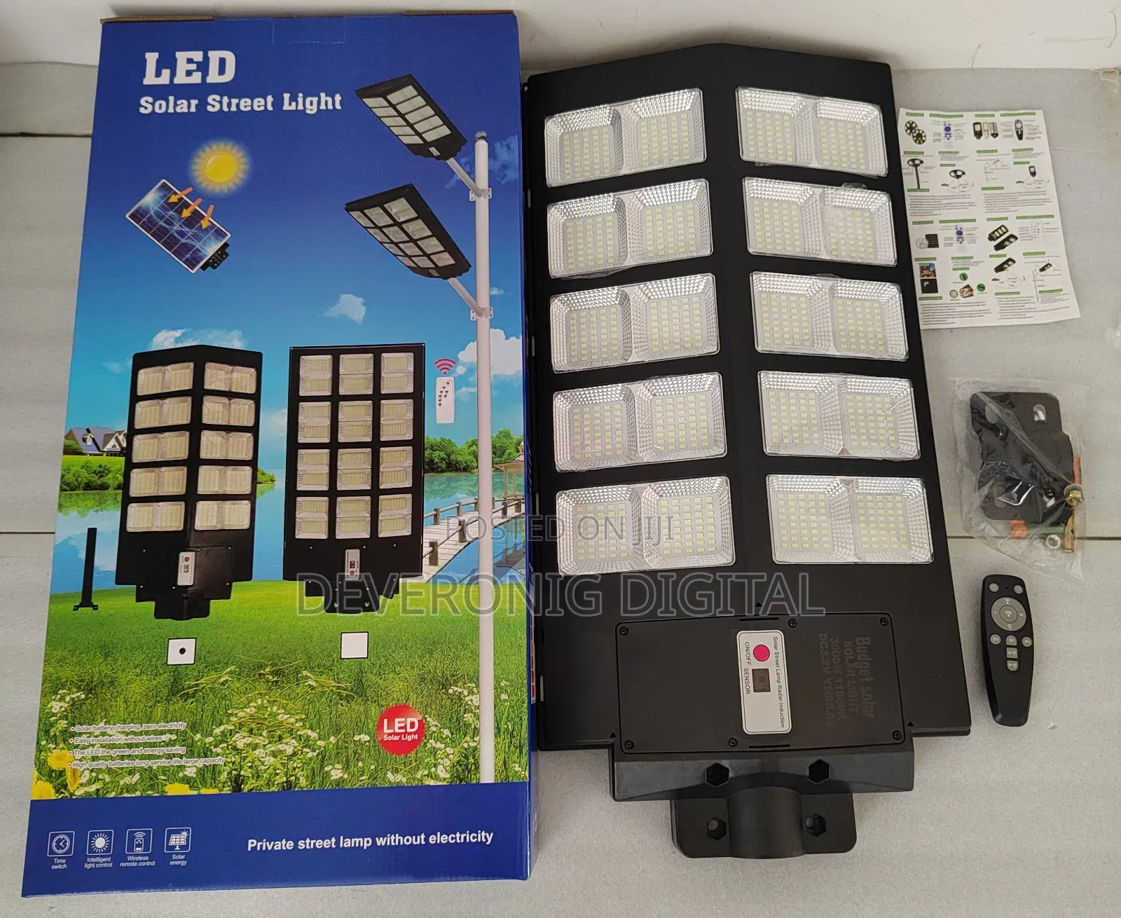 *3000w Solar Street Light + Pole* * All Weather Solar Panell