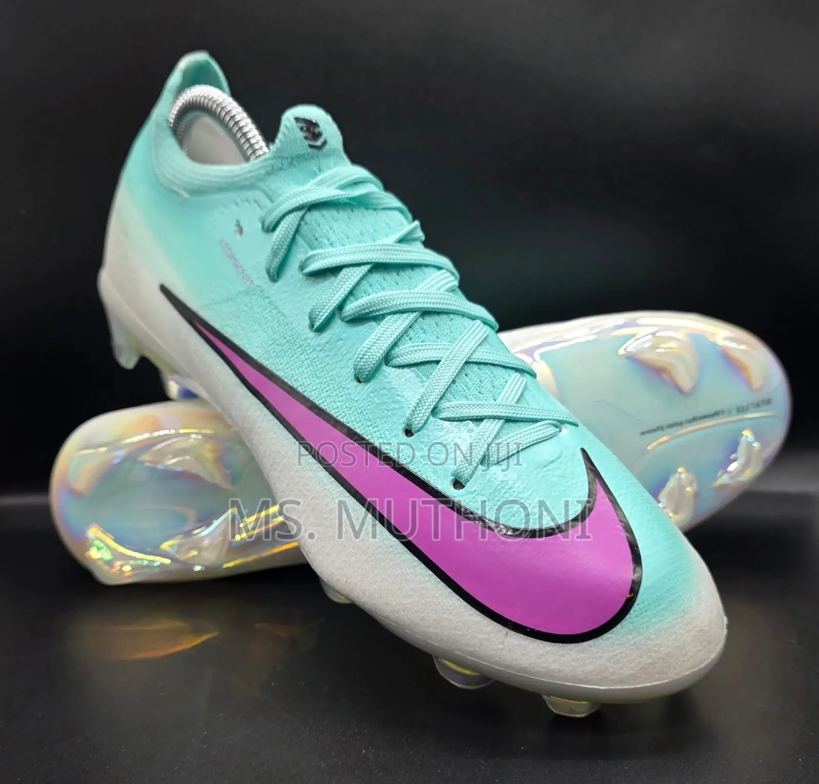Mercurial Soccer Cleats Ft Iridescent, Rainbow-Like Sole Plate.