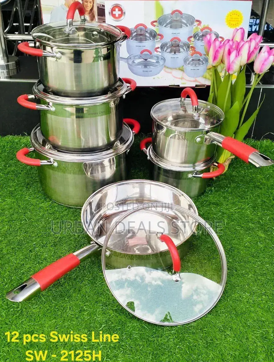 Silgnature 12pcs Induction Base Stainless Cookware With Glass Lid L