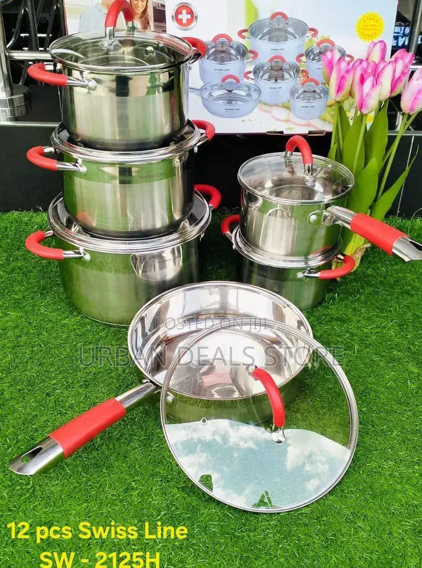 Silgnature 12pcs Induction Base Stainless Cookware With Glass Lid L