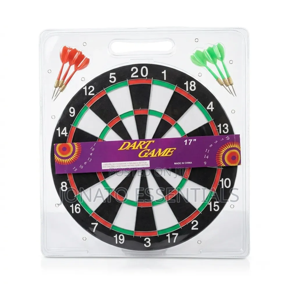 17-Inch Dart Board Game Set With 6 Metal Darts