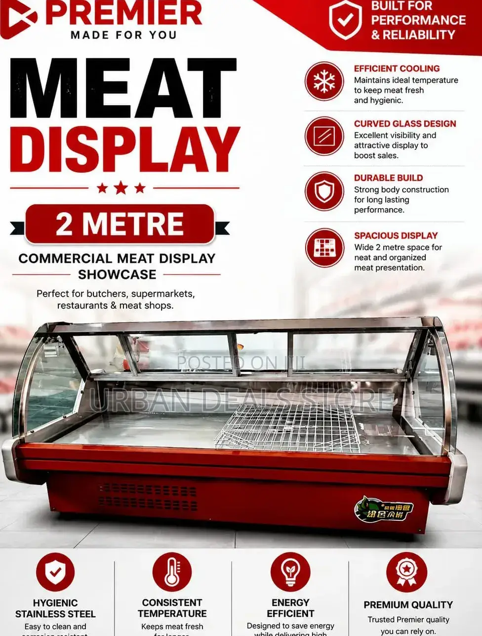 Premier 2m Commercial Meat Display