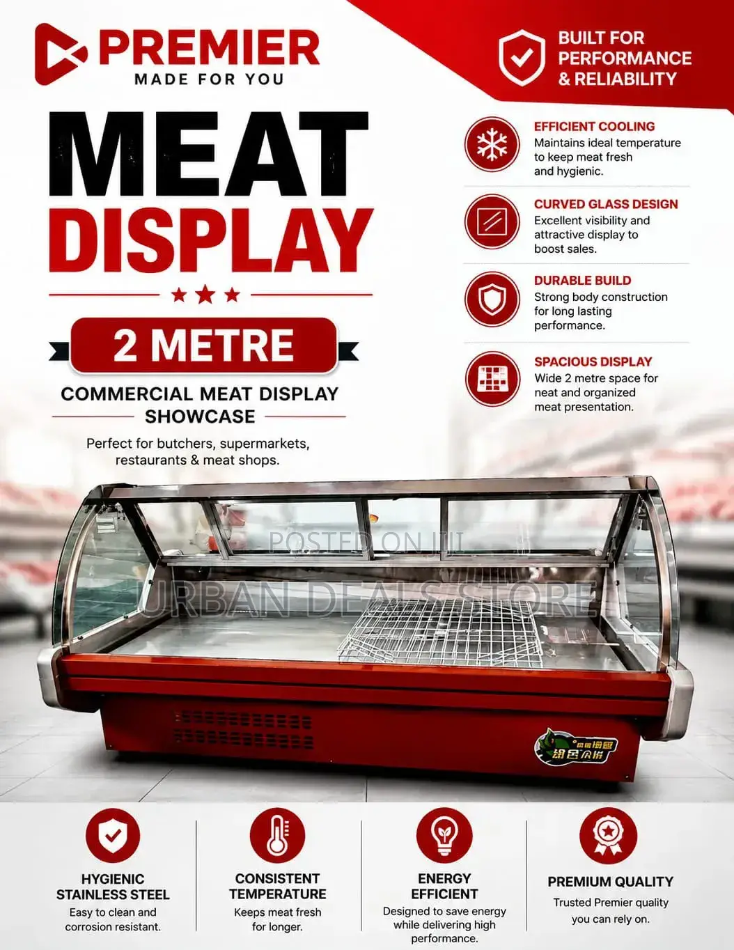 Premier 2m Commercial Meat Display