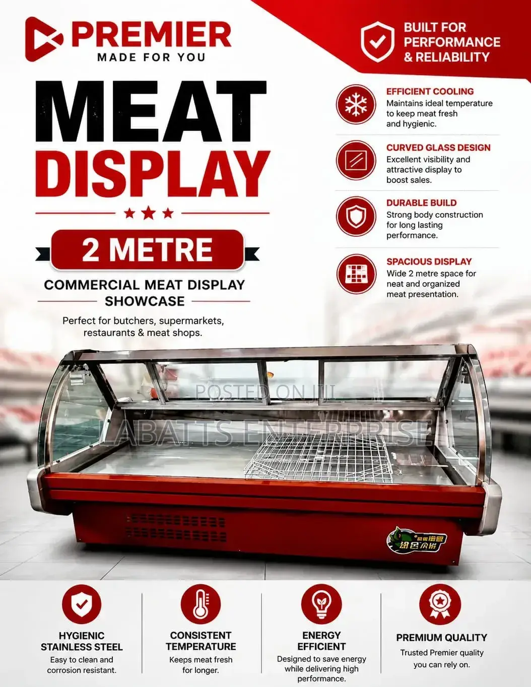 Premier 2m Commercial Meat Display