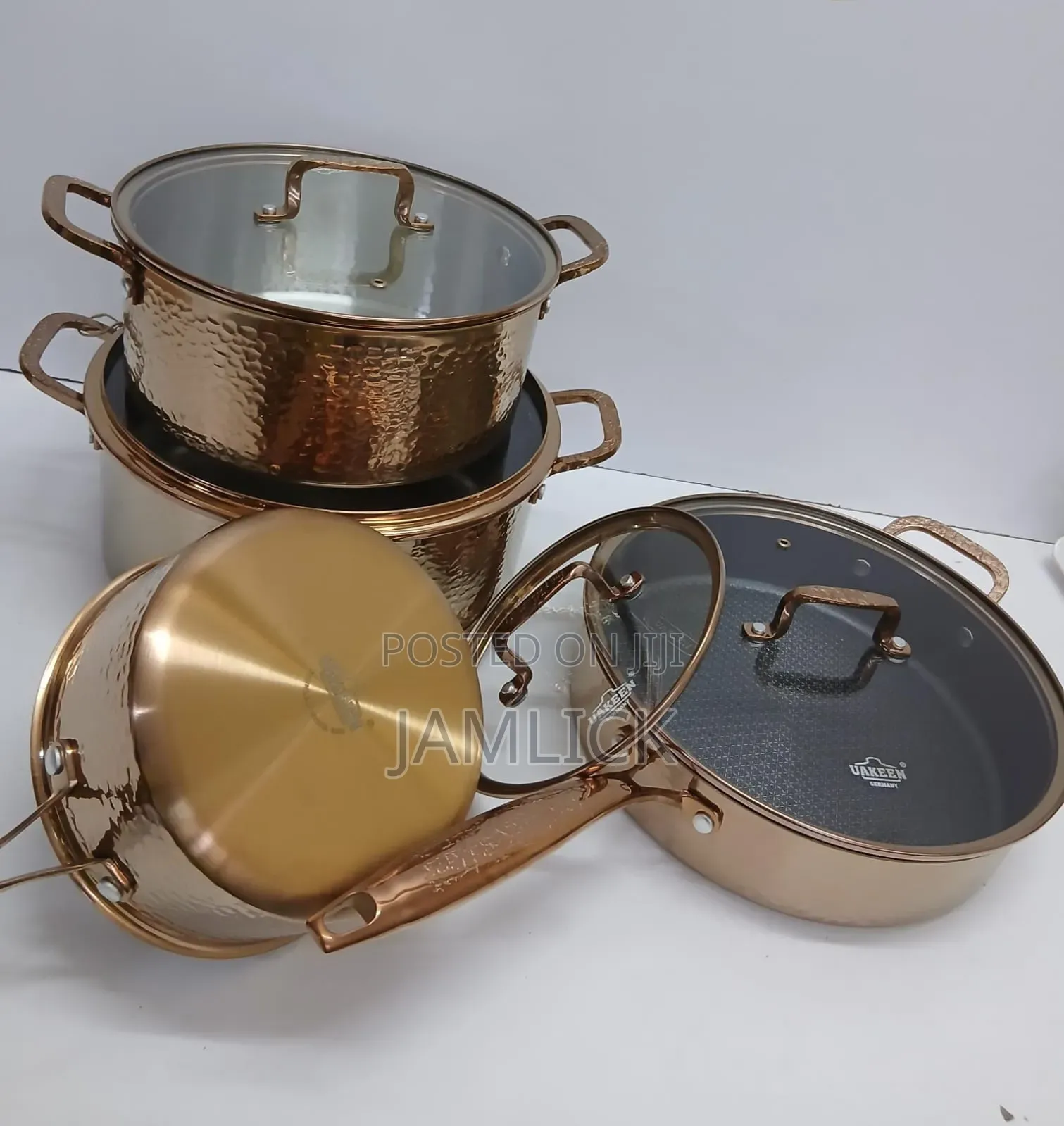 8-Piece Heavy Stainless Steel Cookware Set – Gold Edition - Bz
