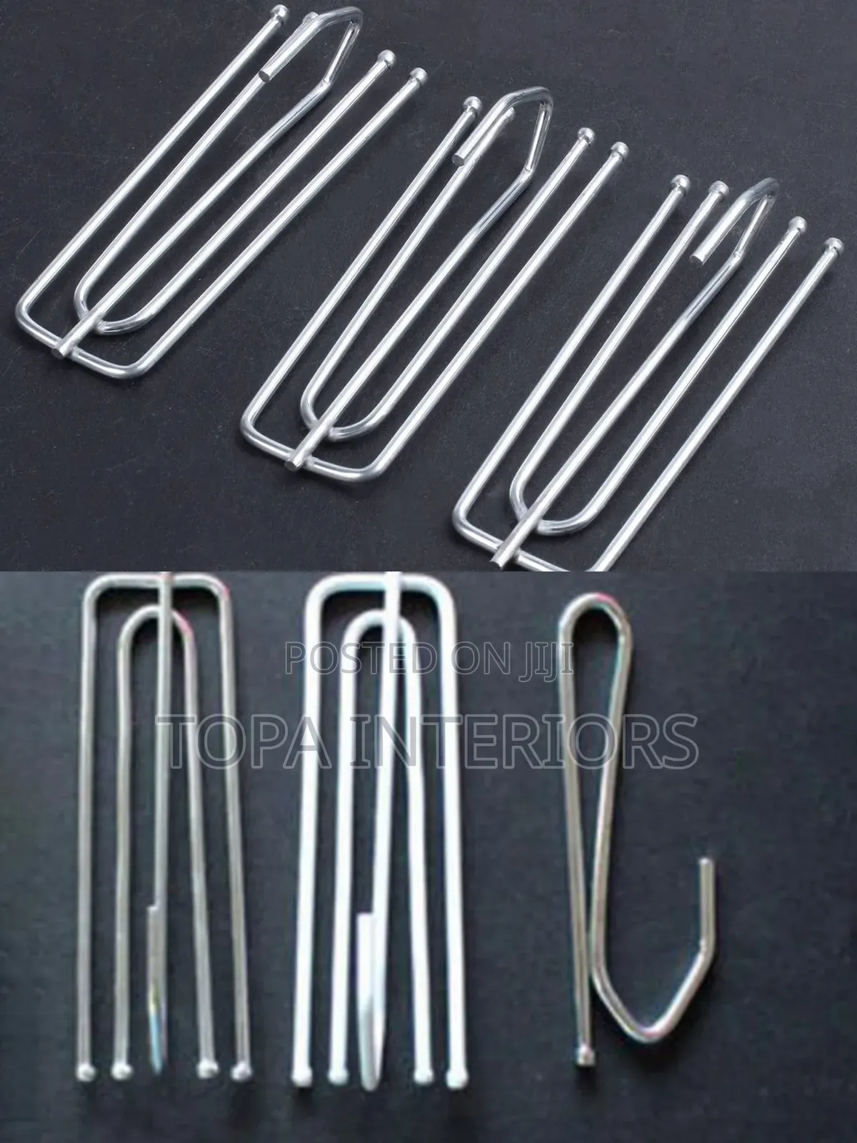 4-Prong Silver Curtain Hooks Per Piece
