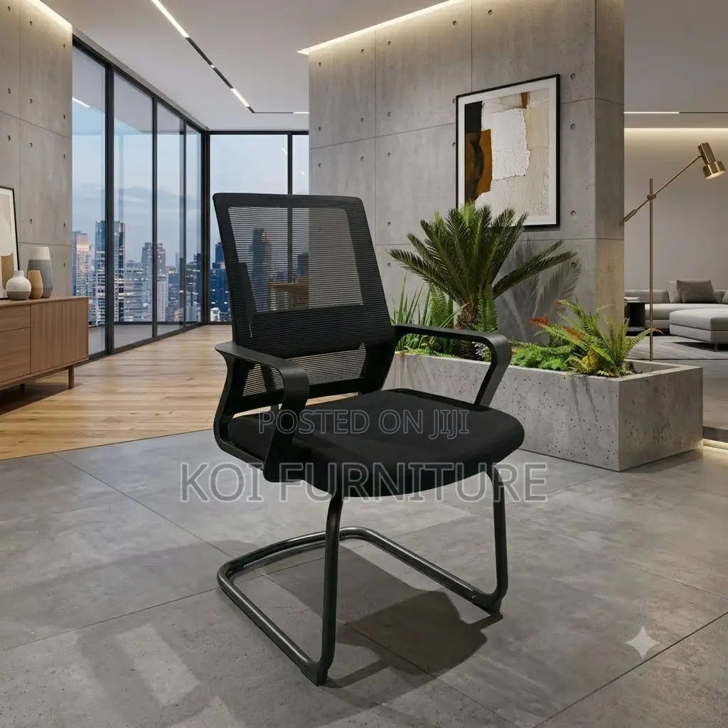 Office Chairs; Mid Back Office Mesh Chair With Sled Base Legs