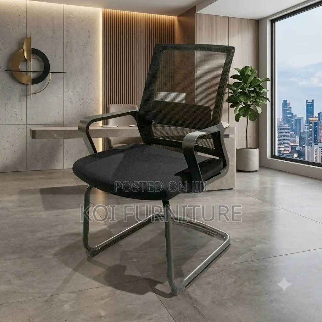 Office Chairs; Mid Back Office Mesh Chair With Sled Base Legs