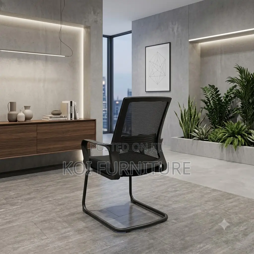 Office Chairs; Mid Back Office Mesh Chair With Sled Base Legs