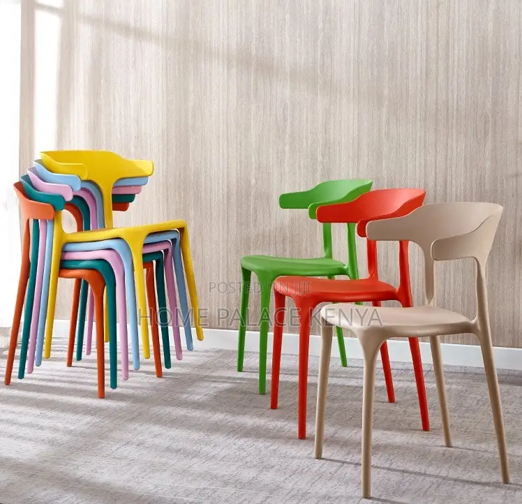 Plastic Chair: Smooth Outline Molded Plastic Dining Chair