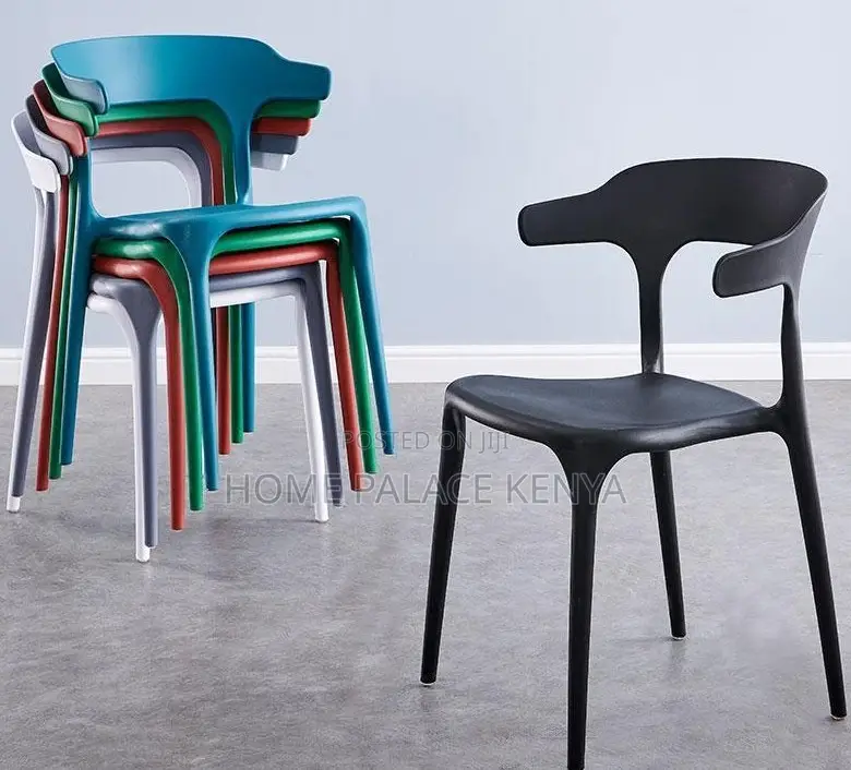 Plastic Chair: Smooth Outline Molded Plastic Dining Chair