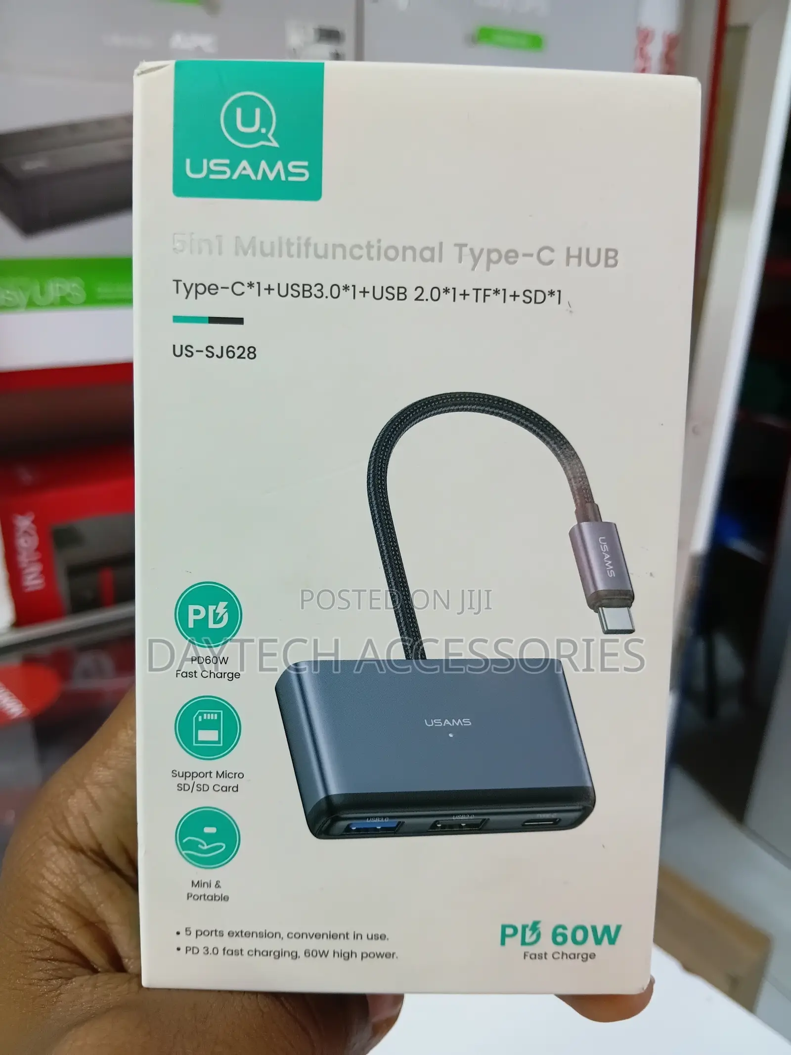 Usams Us-Sj628 5 in 1 Type-C Multifunctional Docking Station Hub