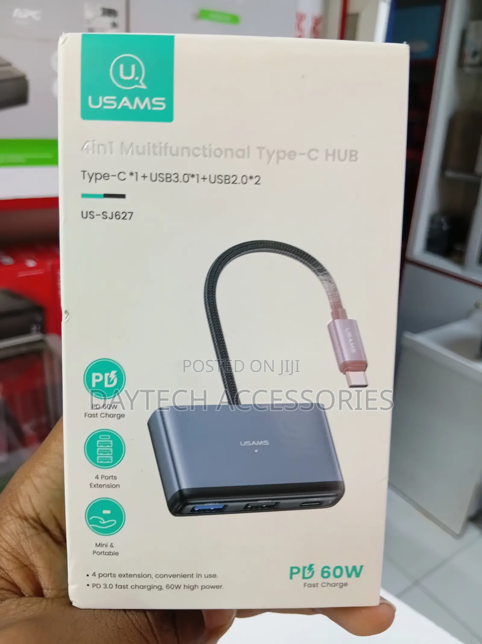 Usams Us-Sj627 4 in 1 Type-C Multifunctional Docking Station Hub