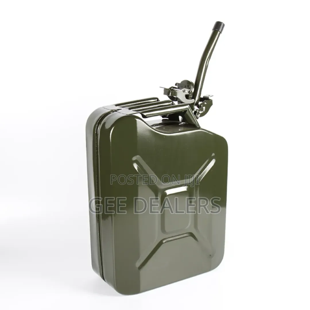 20l Fuel Jerrican, Heavy Duty Metallic Fuel Jerry Can +Pouring Sprout