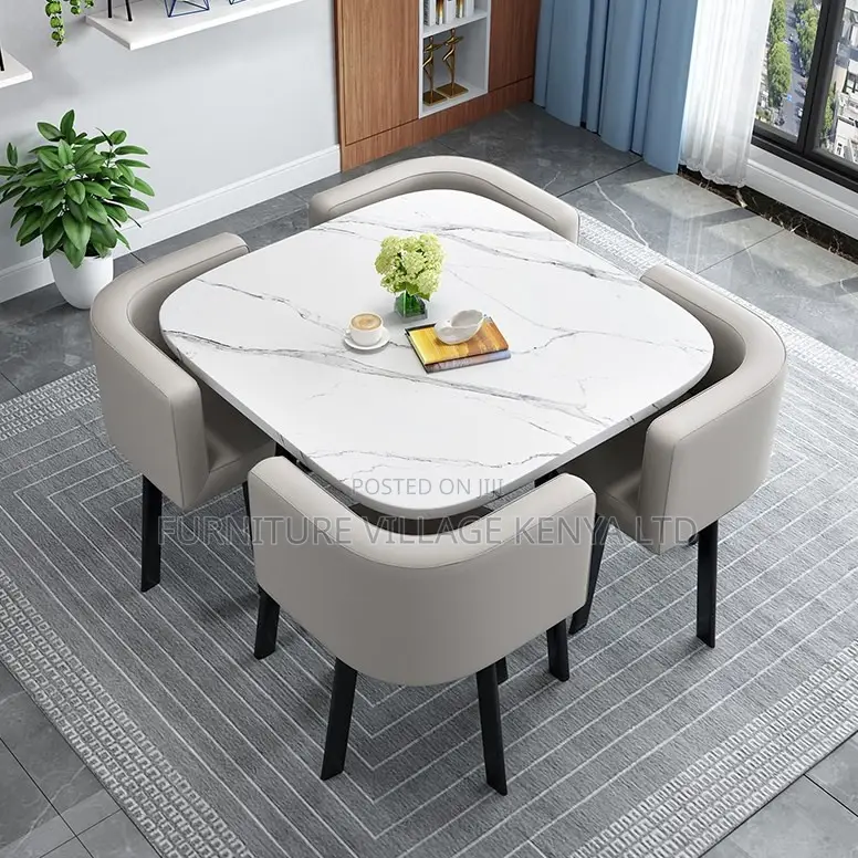Modern 4-Seater Office Dining Set