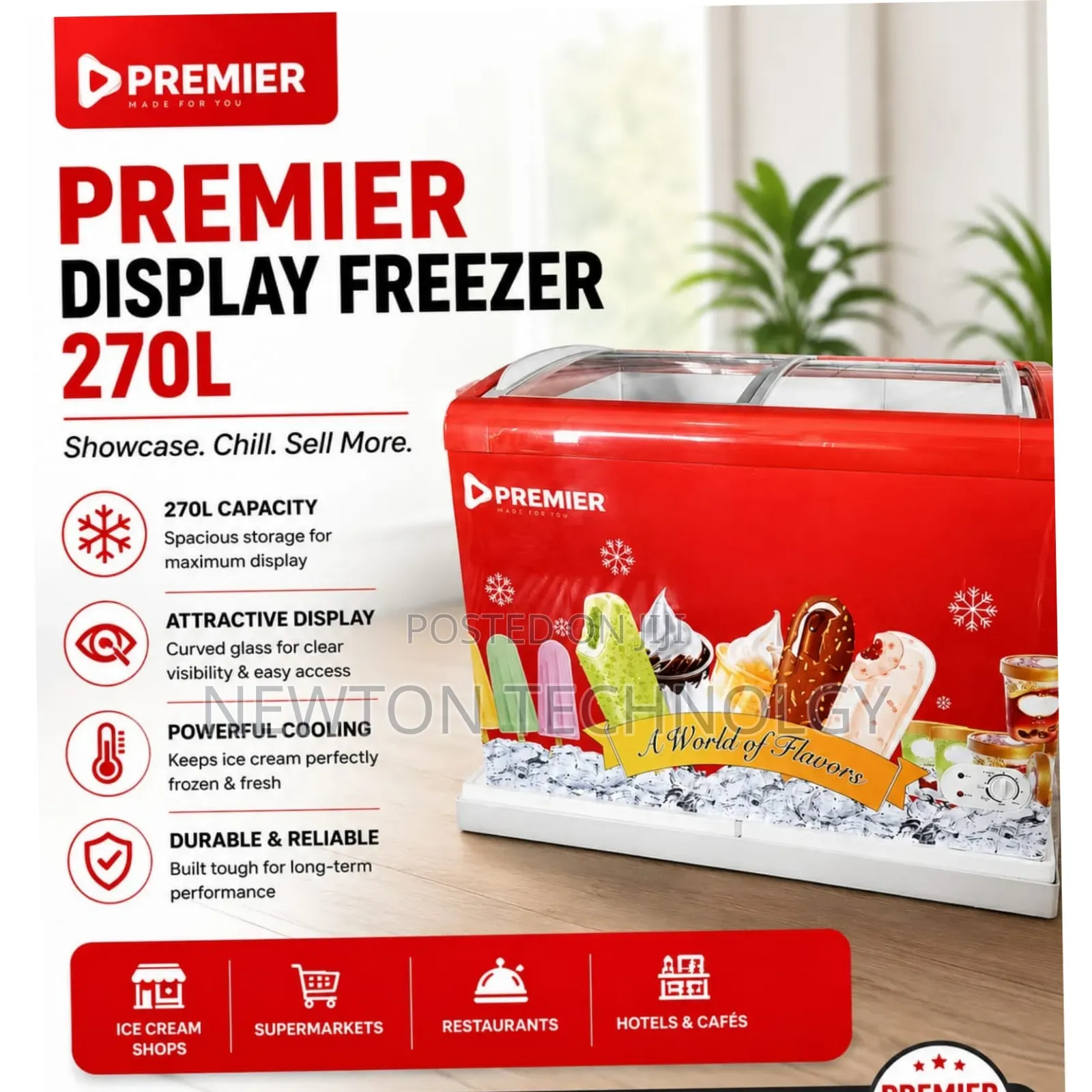 Premier 270l Display Freezer at 47500
