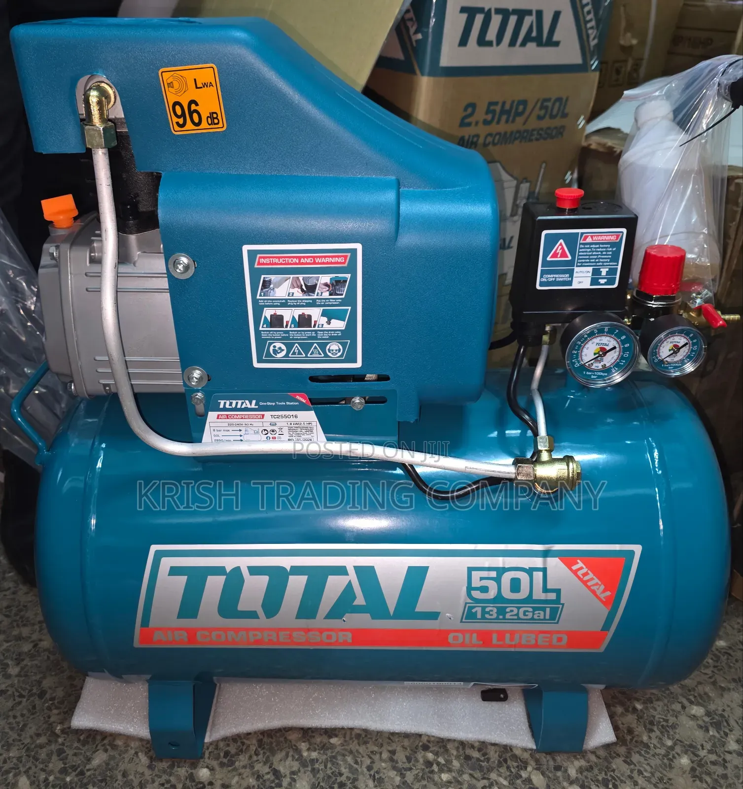50l Air Compressor 2hp Electric Heavy Duty Portable Compressor