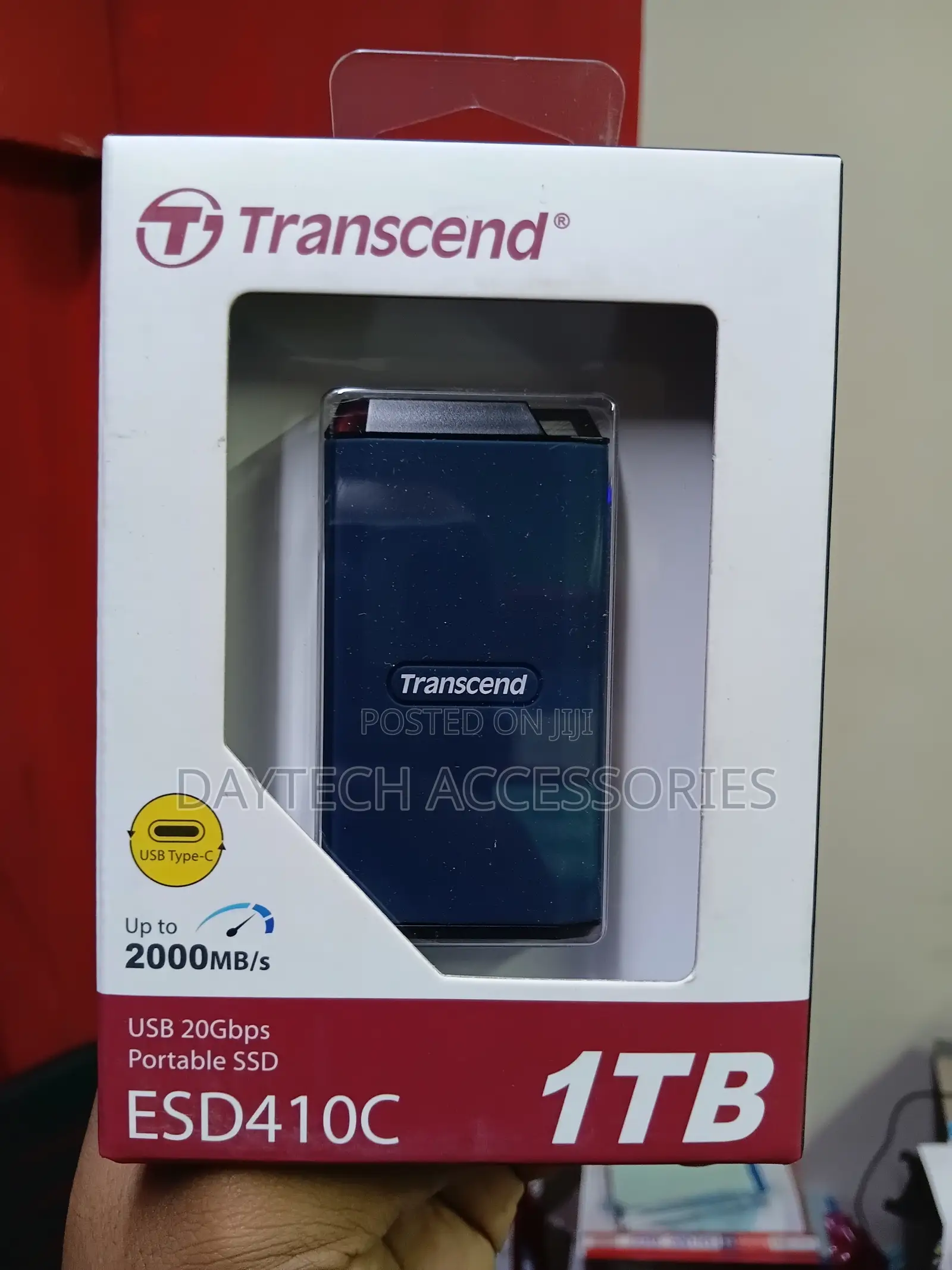 Transcend Esd410c Portable Ssd With 1tb Of Storage Capacity.