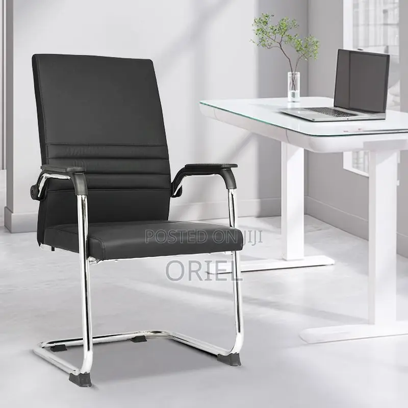 Office Chair : Visitor Waiting Leather Padded Chair.