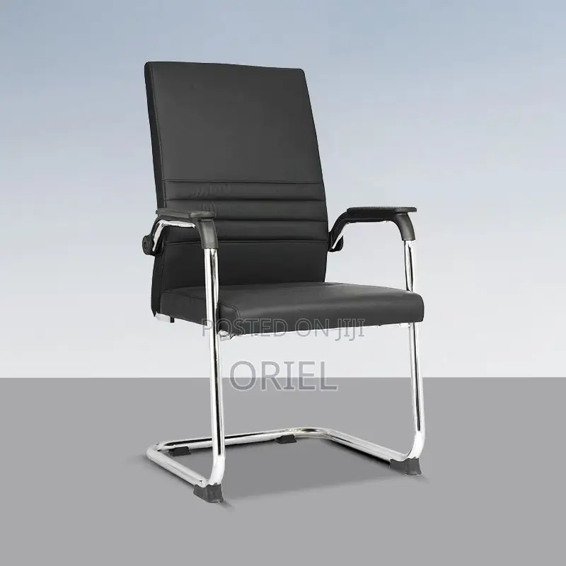 Office Chair : Visitor Waiting Leather Padded Chair.