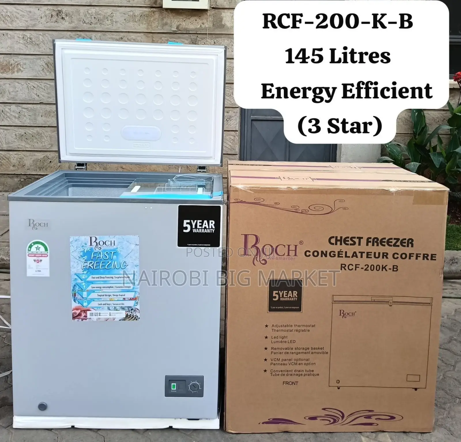 Roch 145litres Freezer RCF-200-K-B