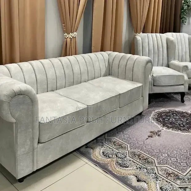 Grey 3 Chesterfield Sofa + Free Delivery