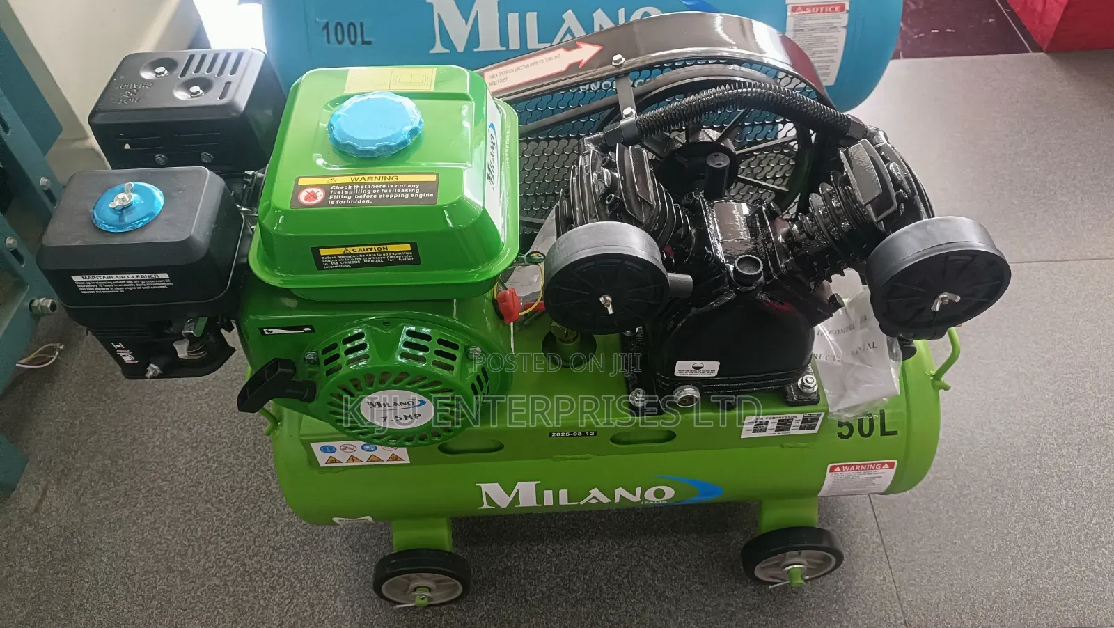 Milano Ml750e 50l Petrol Air Compressor 7.5hp Double Piston
