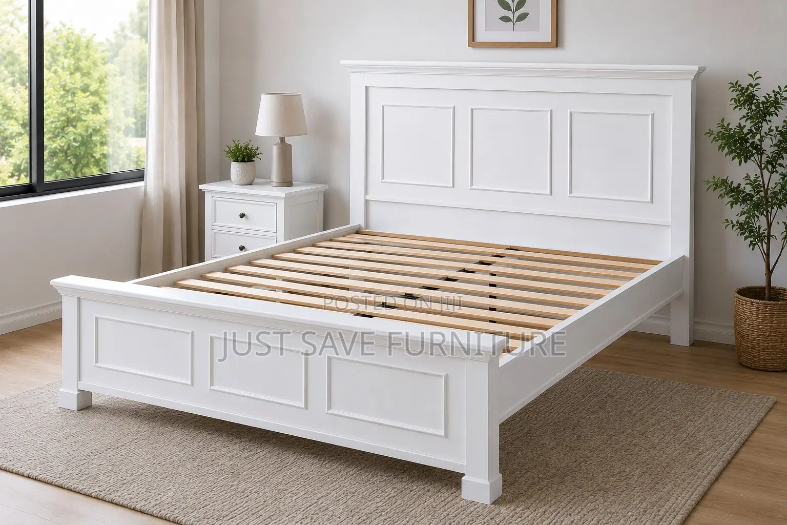 5x6 White Wooden Bed Frame