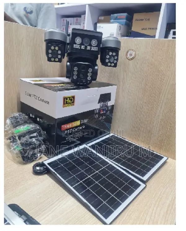 Solar Powered 4g Triple Lens CCTV – Color Night Vision