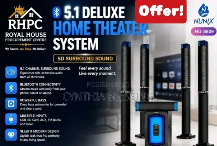 Nunix Speaker, Home Theatre System Deluxe Nu-8809 5.1 _Offer
