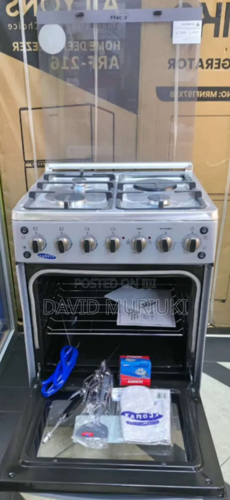 Ecomax Standing Cooker 60×60 3g + 1 Electric Hot Plate Electric